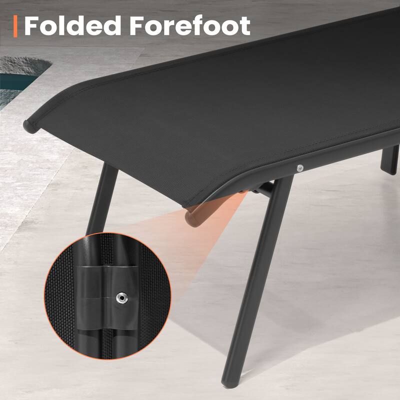 Pellebant Outdoor Patio Adjustable Chaise Lounge Chairs