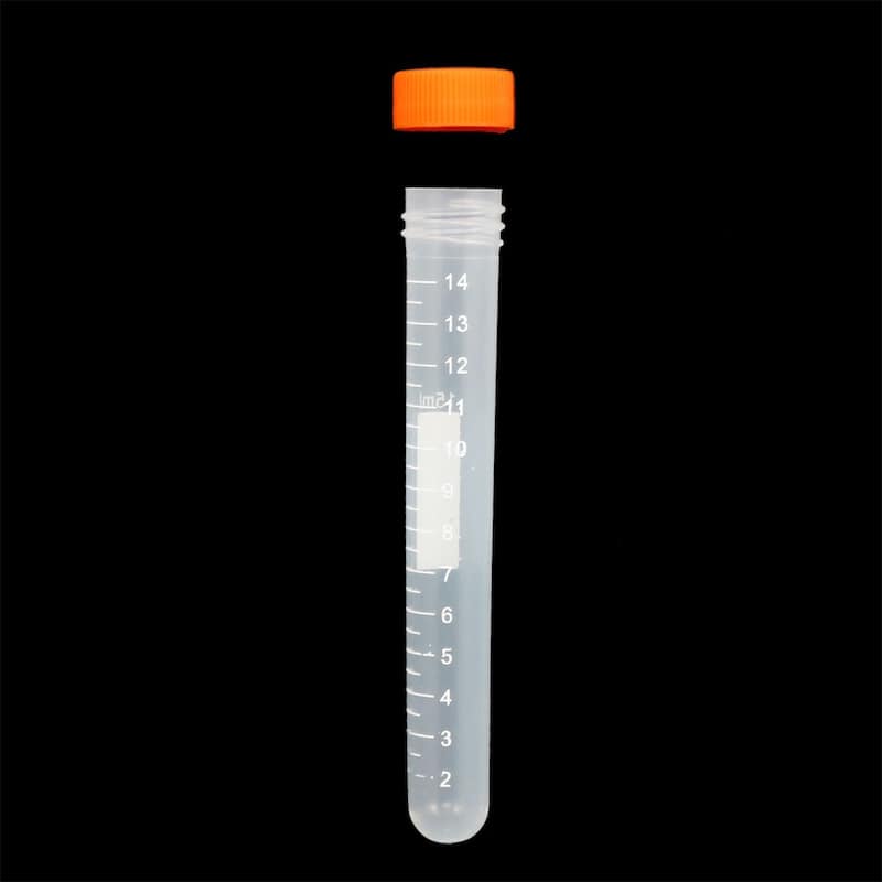 10 Pcs 15ml Plastic Centrifuge Tubes with Screw Cap Round Bottom Graduated Marks - Clear