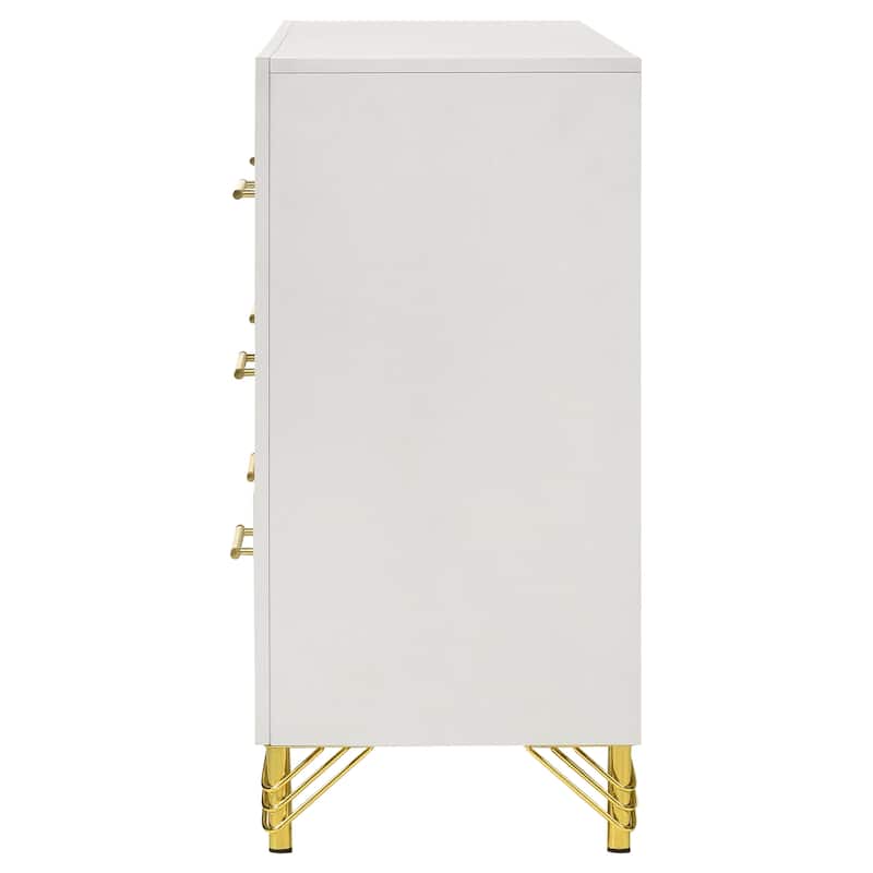 Lucia Modern Classic 6-drawer Dresser White
