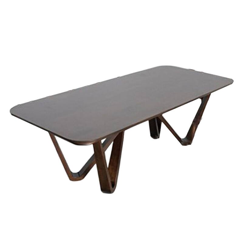 Niva Dining Table, 95 Inch Rectangular, Walnut Brown Solid Rubberwood