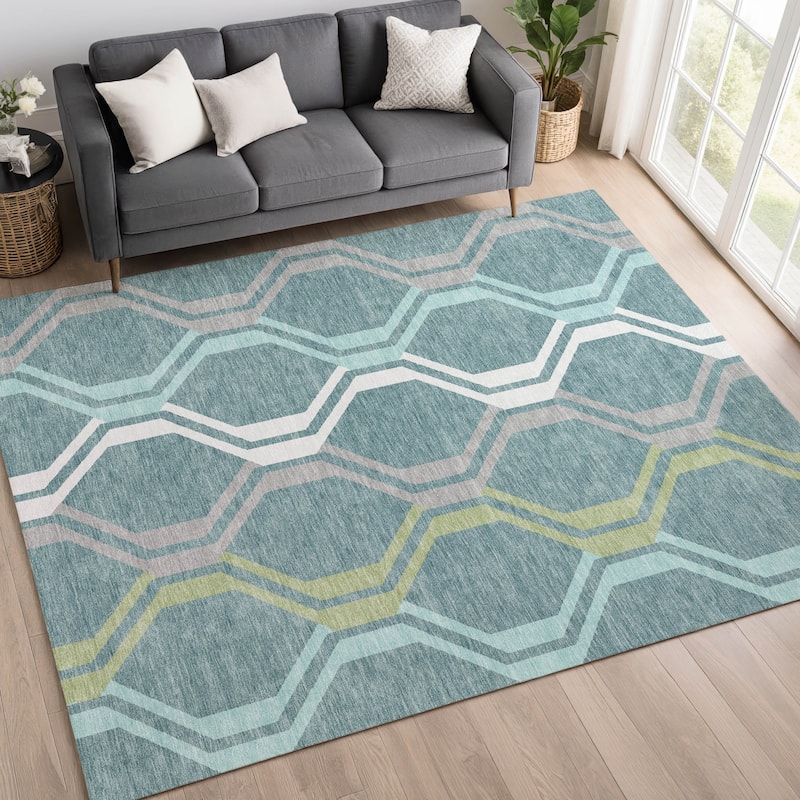 Machine Washable Indoor/ Outdoor Contemporary Dimensions Chantille Rug