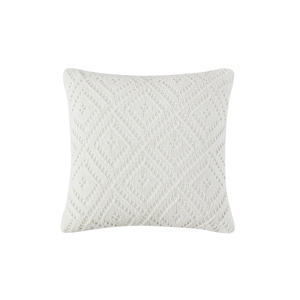 Peri Home Crochet Diamond Decorative Pillow