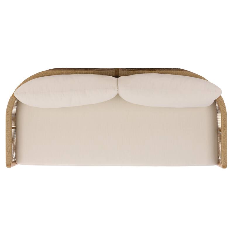 SAFAVIEH Couture Gale Teak & Hyacinth Patio Sofa - 70"W x 34"D x 24"H