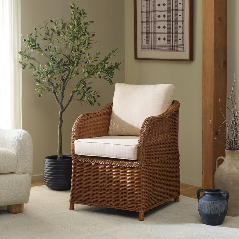 SAFAVIEH Couture Nikolina Rattan Accent Chair - 24"W x 27"D x 30"H