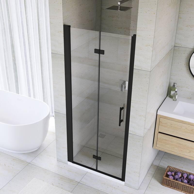 Bifold Framed Shower Door in Matte Black Finish
