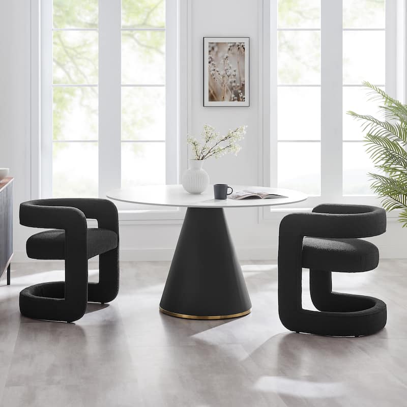NPD Furniture Althea Boucle Dining Side Chair - Palladian Charcoal