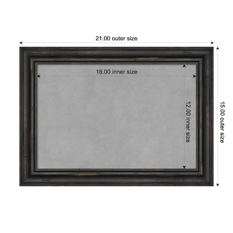 Amanti Art Rustic Pine Black Narrow Framed Magnetic Board - Board Size 18x12