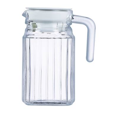 Luminarc Quadro 16.75 Ounce Glass Jug/Pitcher with White Lid