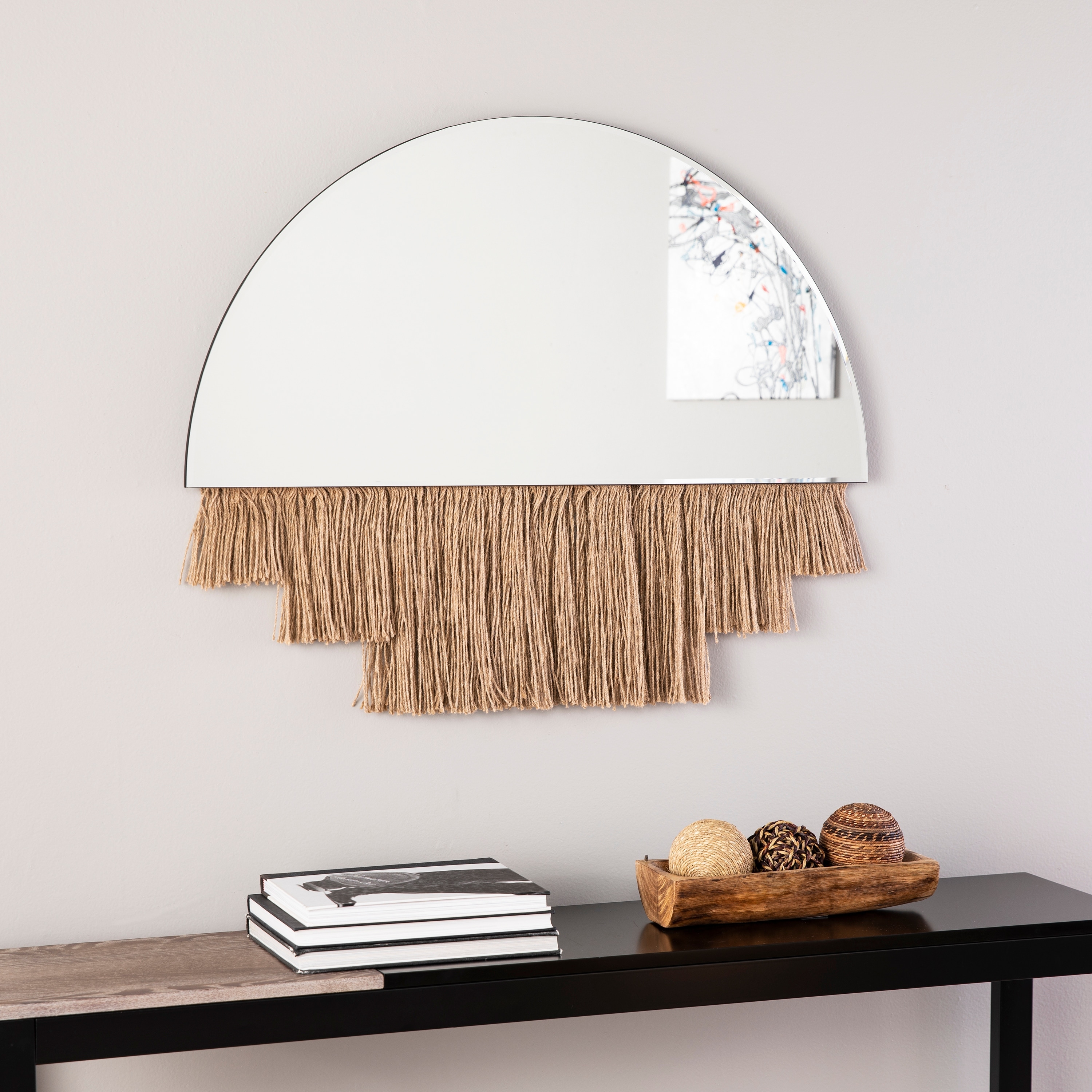 Shop Shaw Arch Decorative Wall Mirror W Rope Trim Overstock
