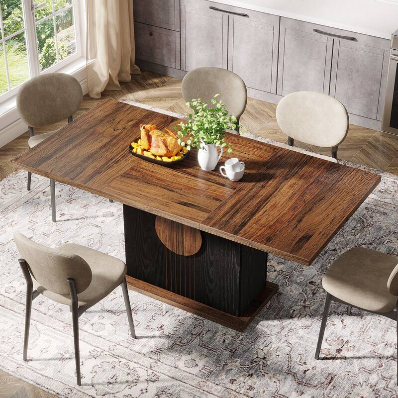 55 inches Wood Rectangle Dining Table for Kitchen Dining Room