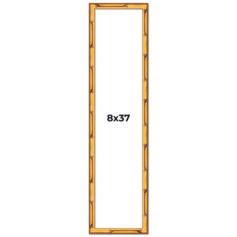 8x37 Frame Gold Bamboo Solid Wood Picture Frame | 1 Inch Moulding