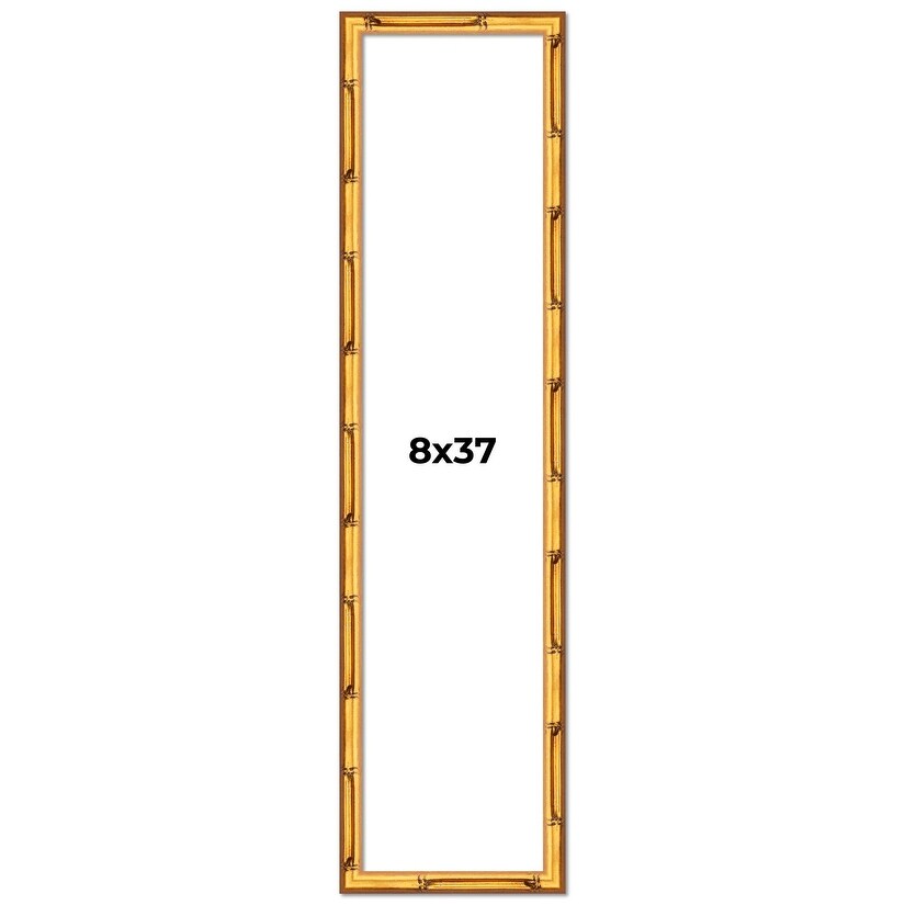8x37 Frame Gold Bamboo Solid Wood Picture Frame | 1 Inch Moulding