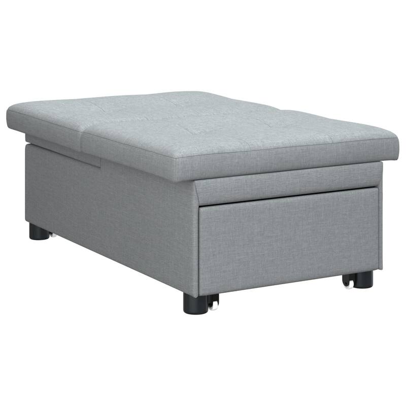 vidaXL 3-in-1 Sofa Bed - Pull-Out Design in Light Grey Fabric - 76.4 x 26.4 x 32.3