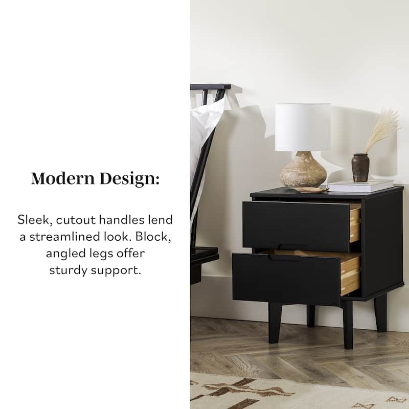 Middlebrook Mid-Century Solid Wood 2-Drawer Nightstand, Set of 2