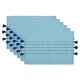 preview thumbnail 11 of 18, DII Natural Tonal Stripe With Fringe Placemat (Set of 6) Placemat Set - Blue Stripe
