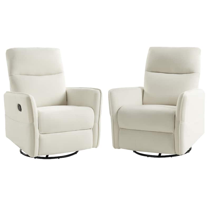 Curtis Rocker Swivel Recliner with Two Side Pockets Set of 2 by HULALA HOME