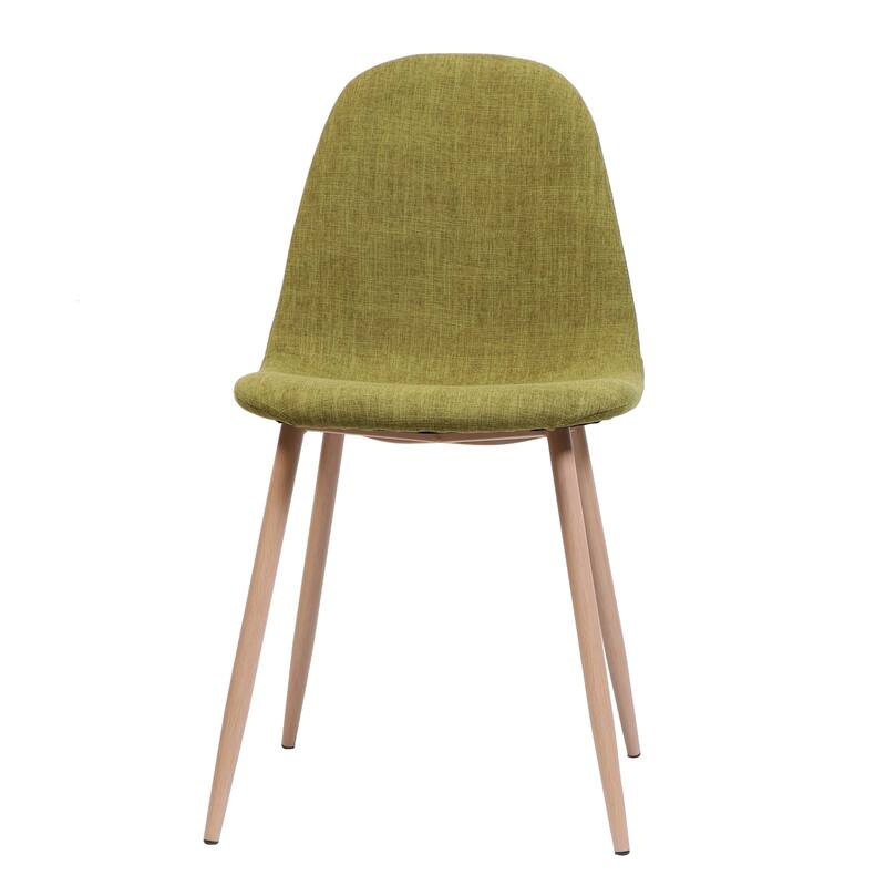 Set of 2 Fabric Upholstered Dining Chair with Metal Legs, Mid-Century Armless Kitchen Side Chairs for Dining Room, Home Office