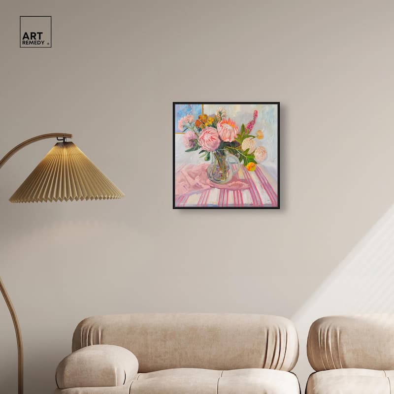 Pink Protea Pitcher Canvas by Art Remedy