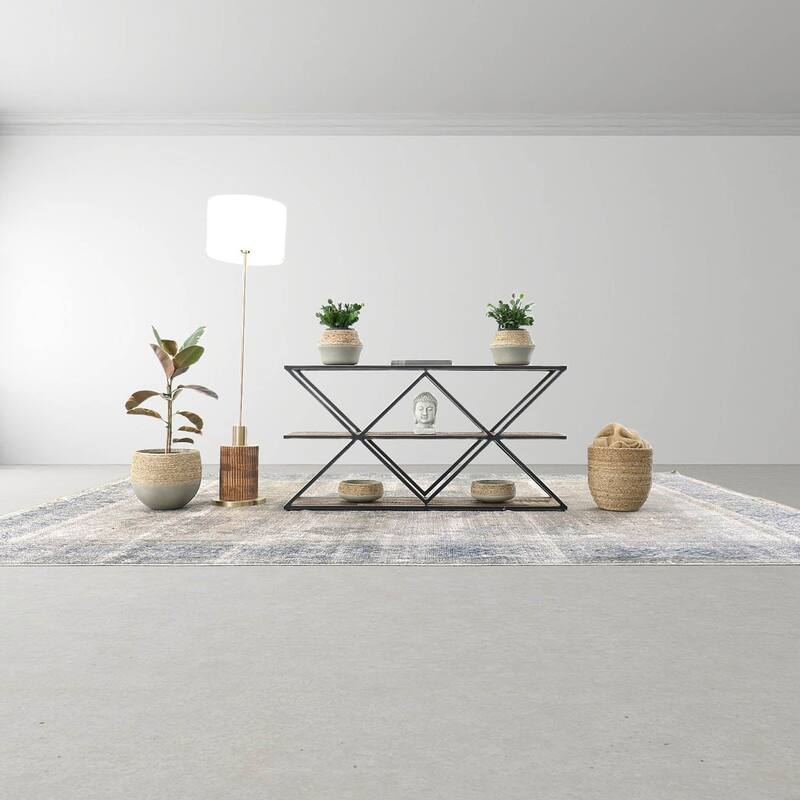 Last Chance Milk Jug Grass and Concrete Pot, Beige/ Light Grey