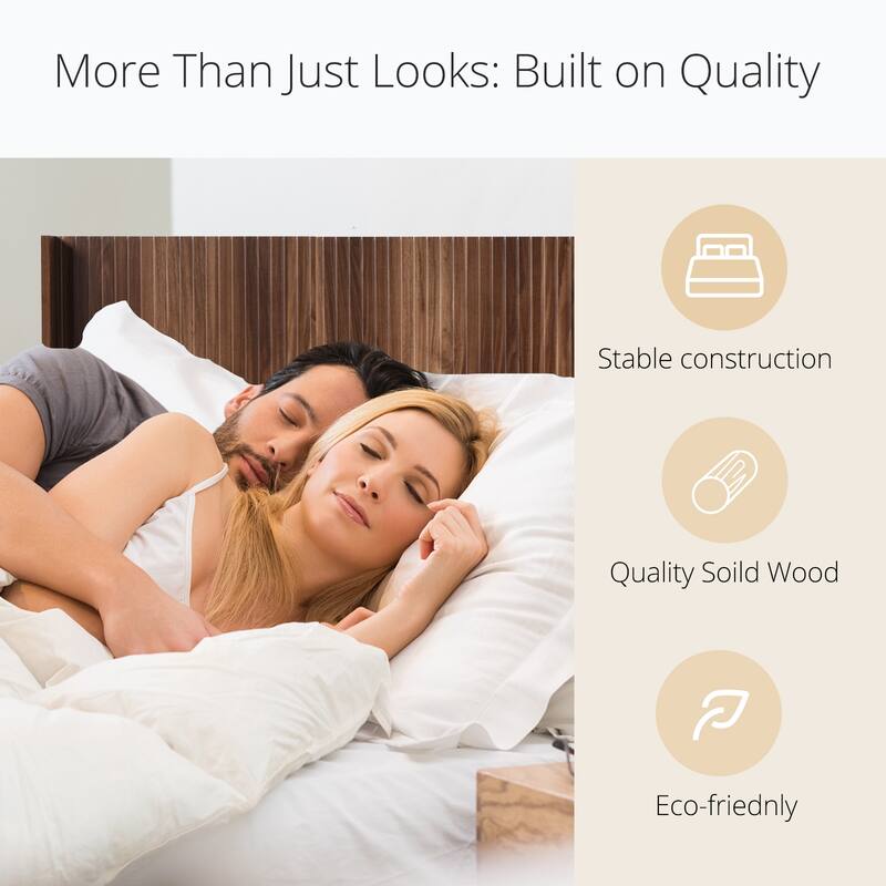 Wood Headboard King Size, 80.2" Wide Wooden King Headboard,Modern Farmhouse,Wall Mounted Fluted Panel,Wingback Boho Headboards