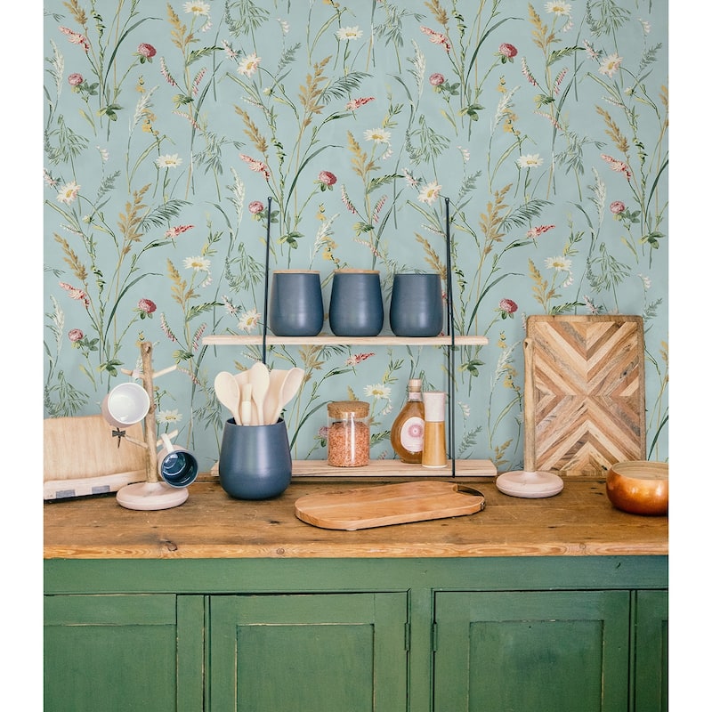NextWall Meadow Flowers Peel and Stick Wallpaper