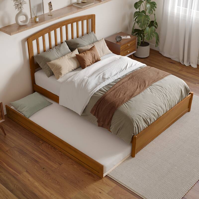 Lucia Platform Bed with Panel Footboard and Twin Trundle