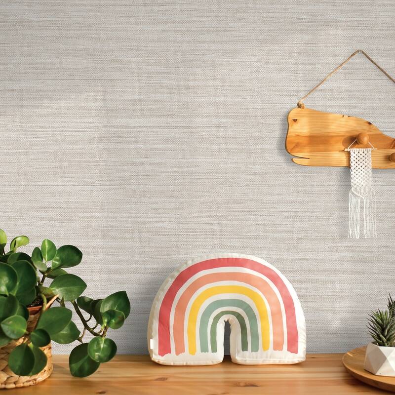 Tempaper Horizontal Faux Grasscloth Textured Peel and Stick Wallpaper - 15 sq. ft.