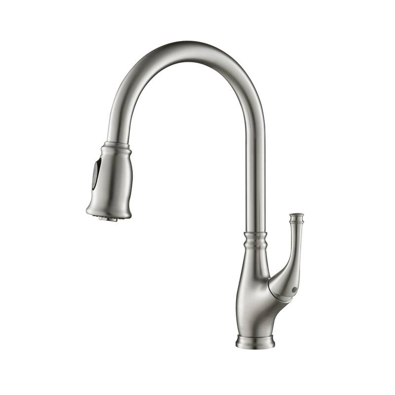 High Arc Pull Out Single Level Lead Free Brass Kitchen Faucet with Sprayer and Magnetic Docking
