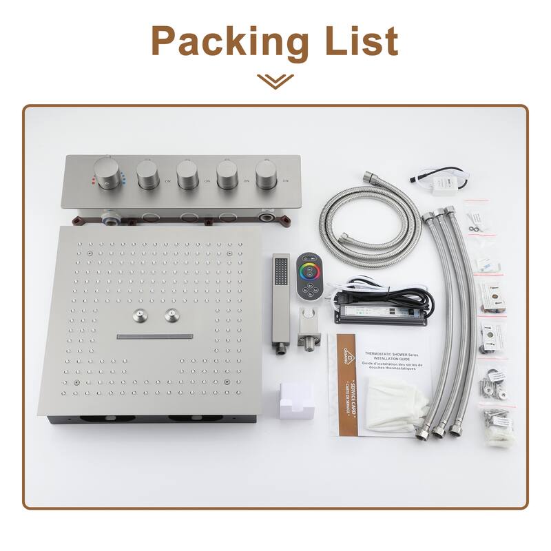 4 Functions Shower System with Multi-Function Remote Control 64 Color Lights