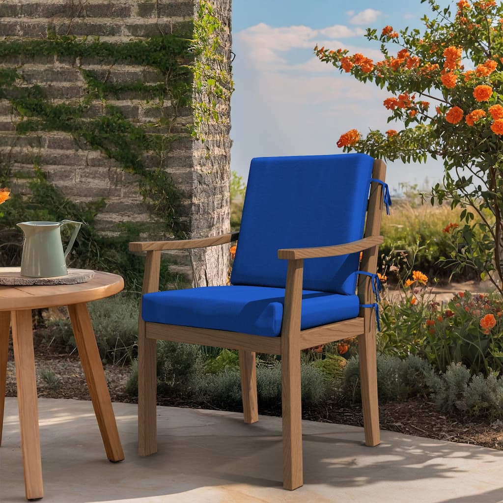 California Umbrella Outdoor Dining Chair Cushion, 20" x 40", Sunbrella Fabric, Densified Fiber Fill