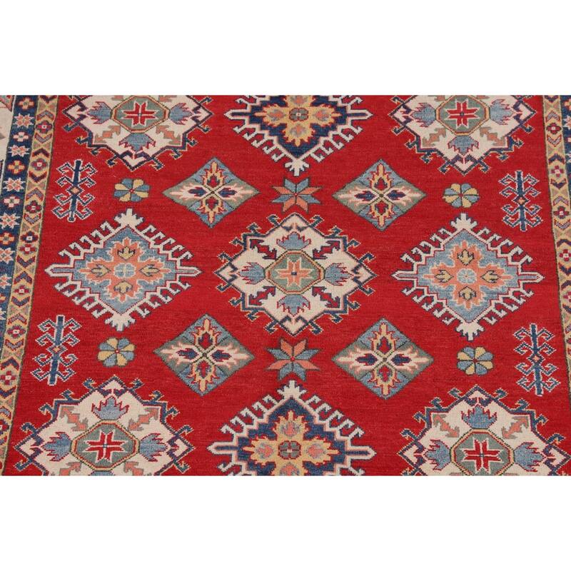 Red Kazak Oriental Area Rug Handmade Wool Carpet - 6'5" x 9'10"
