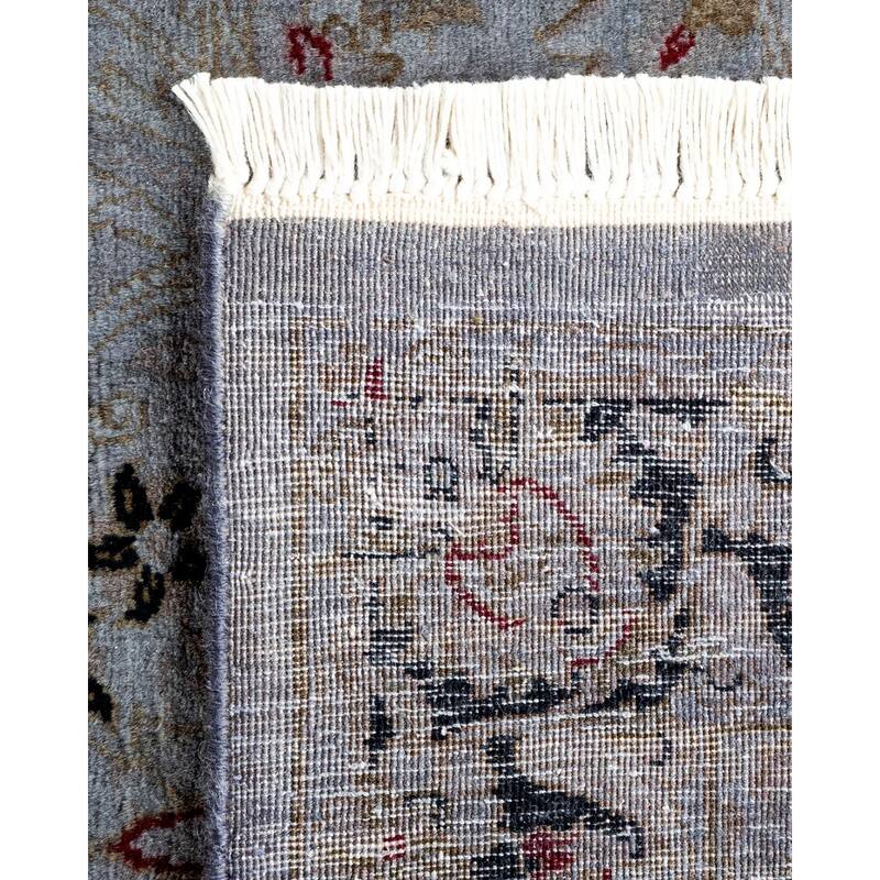 Overton Hand Knotted Wool Vintage Inspired Modern Contemporary Overdyed Gray Runner Rug - 2' 7" x 6' 0"
