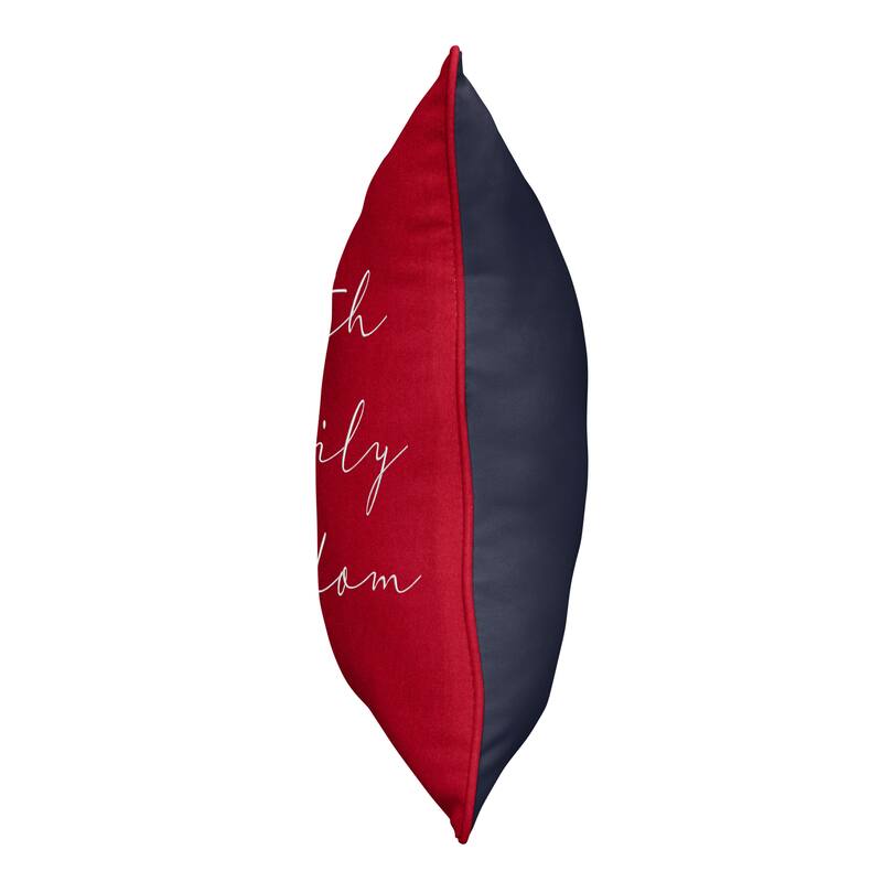 Mozaic Embroidered Faith Family Freedom Indoor/Outdoor Square Pillow