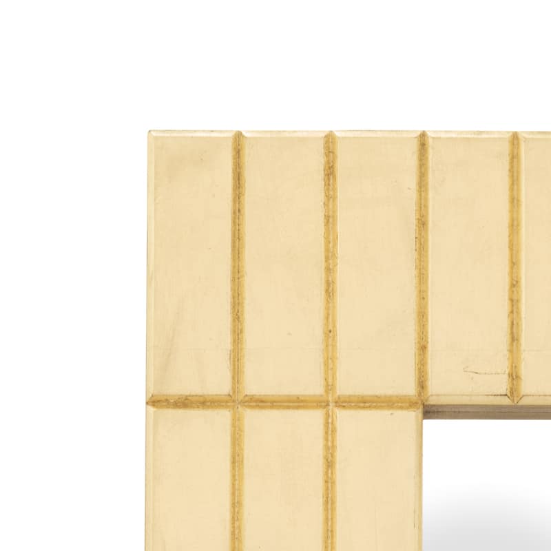 Sagebrook Home Glam Modern 39x87 Gold Bars Rectangular Mirror with Wood Frame and Gold Leaf Finish - 39" x 4" x 87"