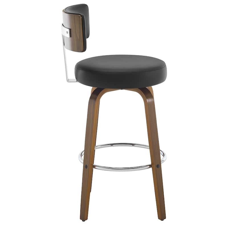 Upholstered Wood Swivel Bar/ Counter Stools, Set of 3