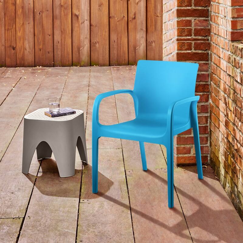 Alissa Resin Stackable All-Weather Dining Armchair, Set of 2