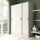 preview thumbnail 27 of 36, Palace Imports 100% Solid Wood Wall Closet System of Wardrobe Armoires with Mirrored, Louvered or Raised Panel Sliding Doors