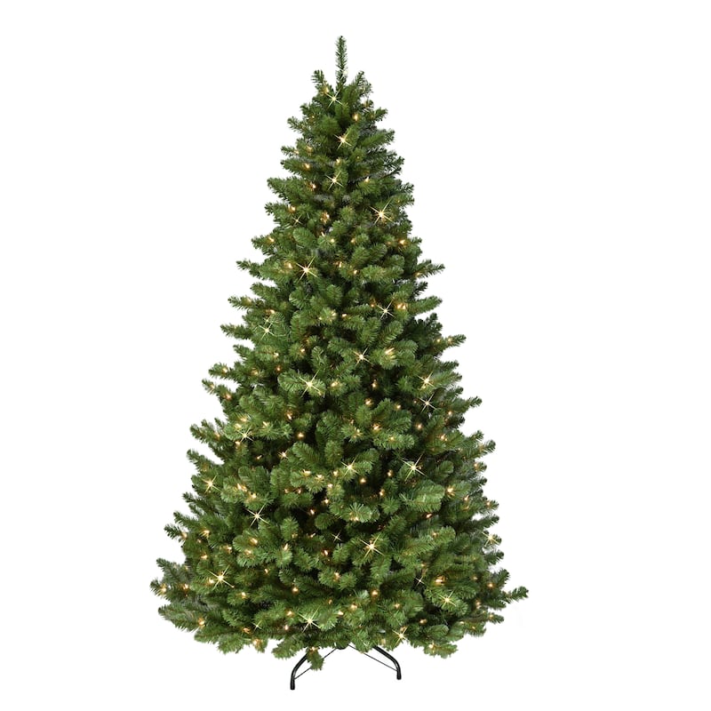 Puleo International 7.5' Pre-Lit Vermont Spruce Christmas Tree