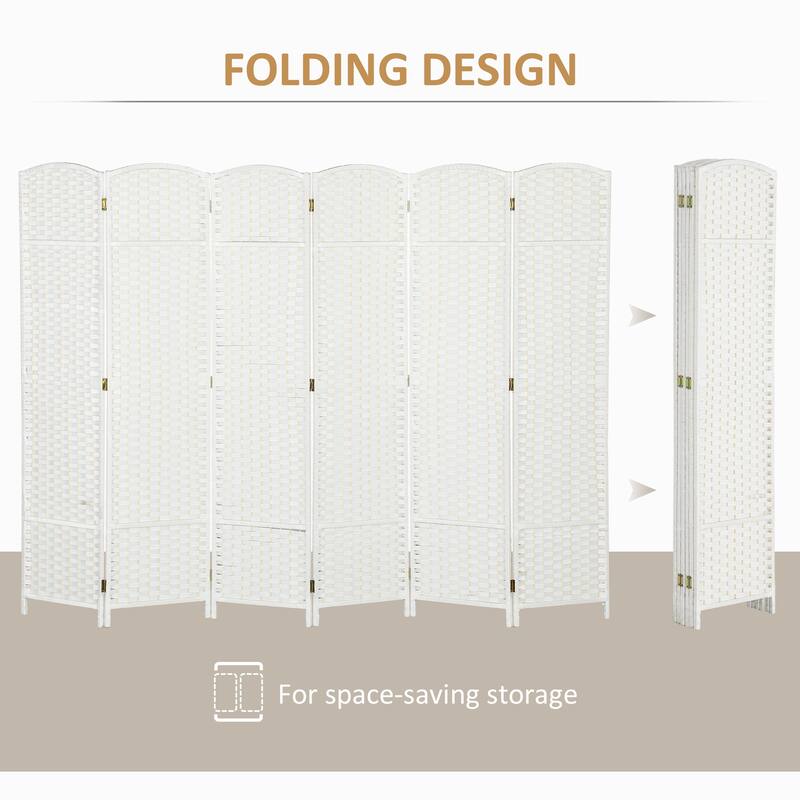 HOMCOM Room Divider, 6 Panel Folding Privacy Screen, 5.6' Tall Freestanding Wall Partition