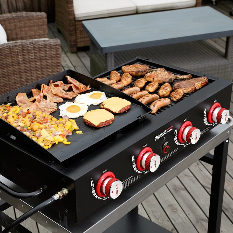 Royal Gourmet 4-Burner Portable Gas Grill Griddle Combo, Black