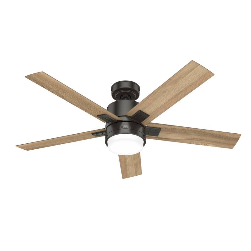 Hunter 52" Noble Bronze Ceiling Fan with LED Light Kit and Handheld Remote