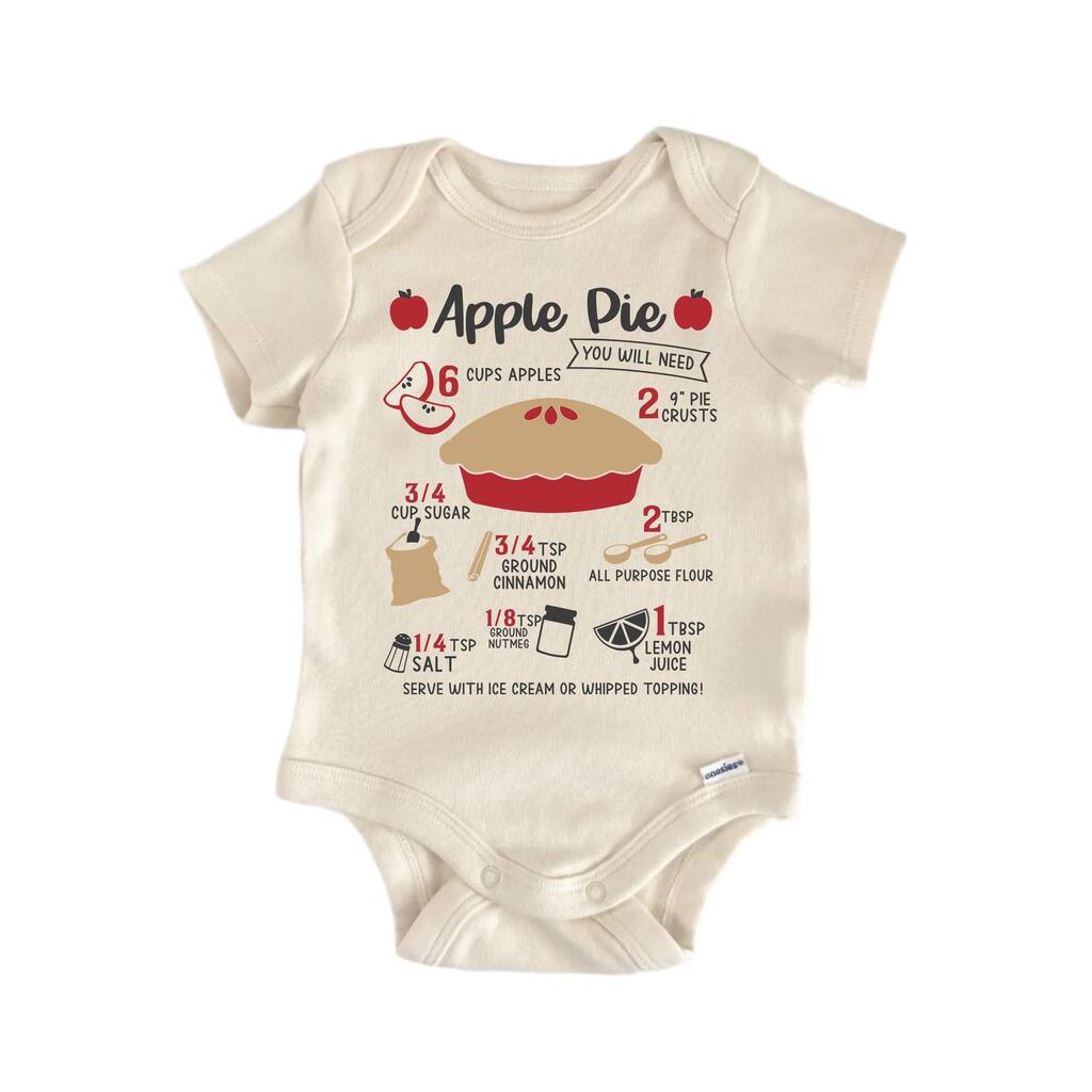 Apple Pie Recipes Baking Fall October - Baby Boy Girl Clothes Bodysuit Funny Cute