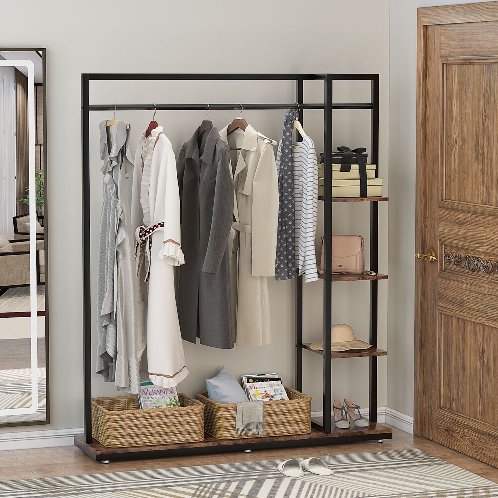 Shop 70 9 Inch Tall Clothes Rack Closet Organizer Garment Rack With Shelf Overstock 31959850