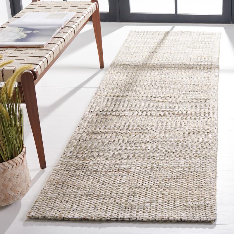 SAFAVIEH Handmade Marbella Fine Modern Jute Rug - 2'3" x 12' Runner - Light Grey