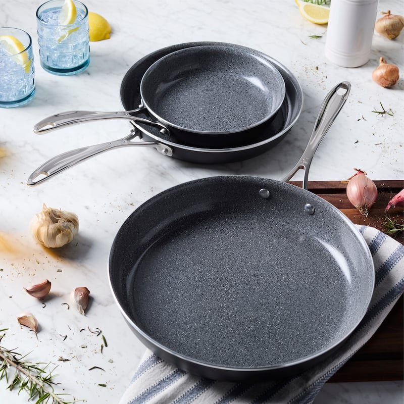 Henckels Capri Ceramic 3-pc Aluminum Ceramic Nonstick Fry Pan Set - Grey
