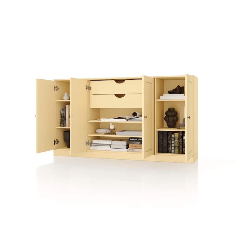 Palace Imports 100% Solid Wood 65" Sideboard with Solid Doors, 2-Drawers and Adjustable Shelves