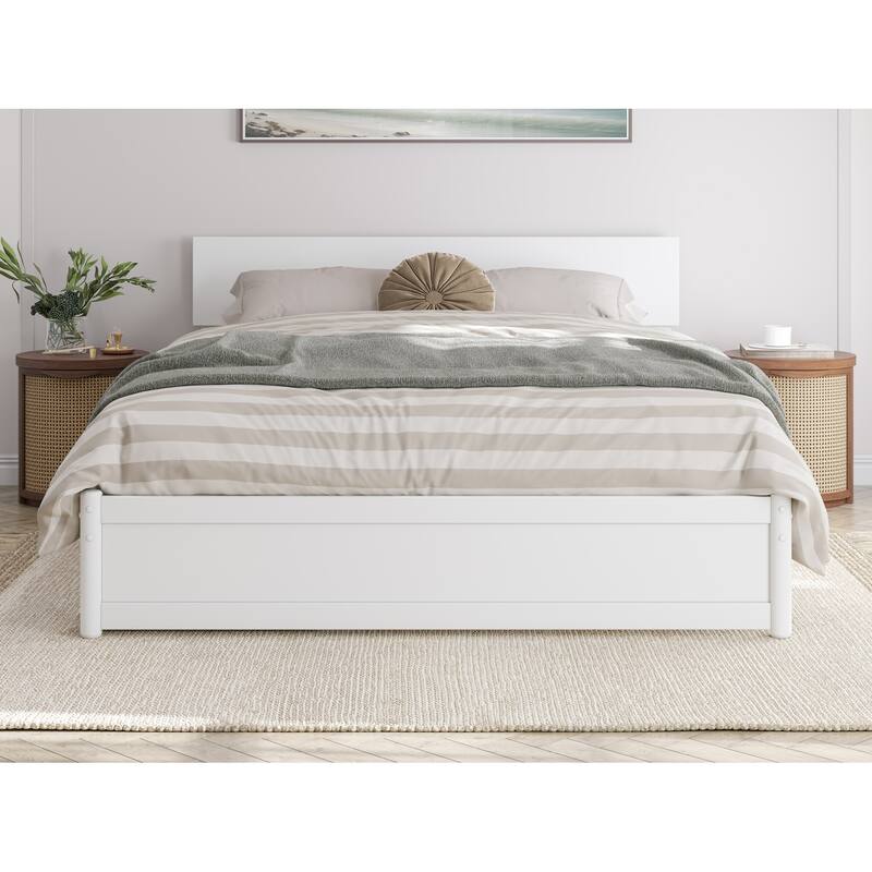 Wesley Platform Bed with Panel Footboard and Storage Drawers