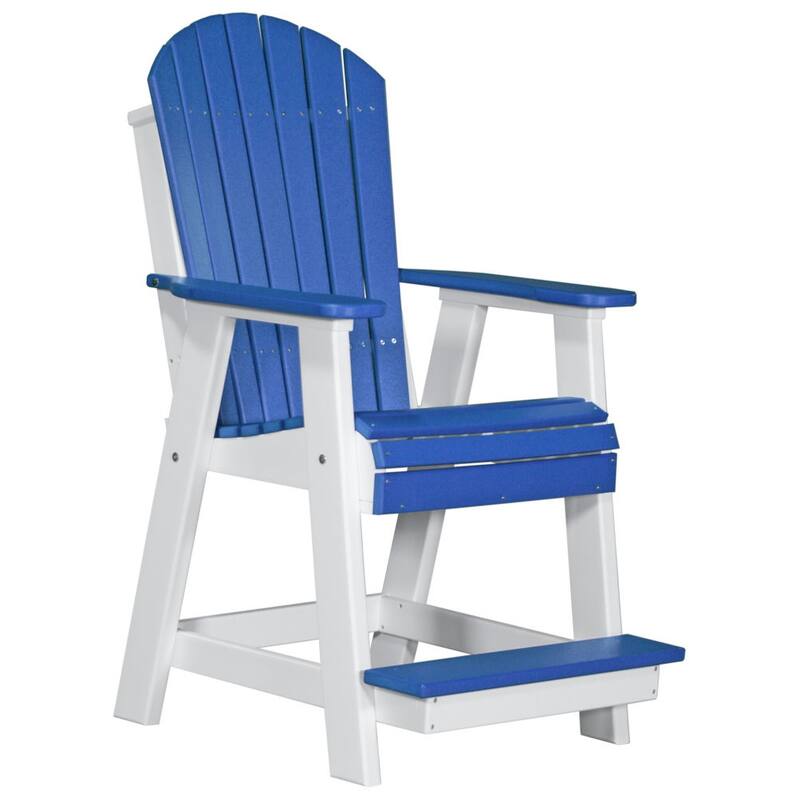 Poly Lumber Adirondack Balcony Chair - Blue & White