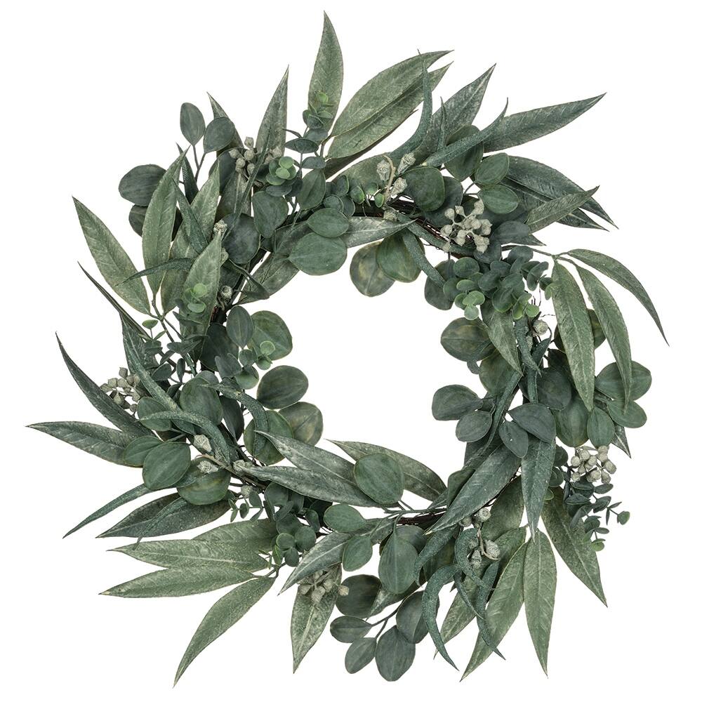 Sullivans Artificial California Eucalyptus Wreath 24"H Green