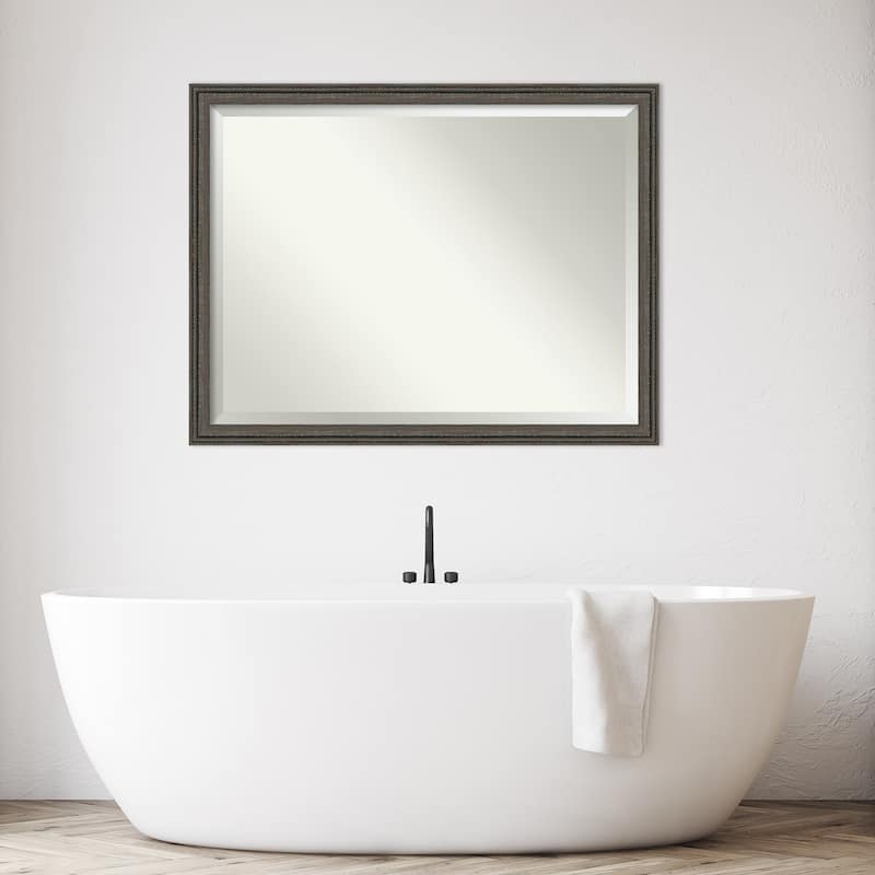 Upcycled Beveled Wood Framed Bathroom Vanity Wall Mirror